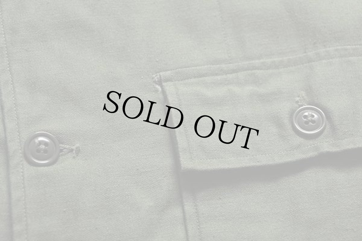 画像5: 60s 米軍 U.S.ARMY コットンサテン ユーティリティシャツ オリーブグリーン S (5)