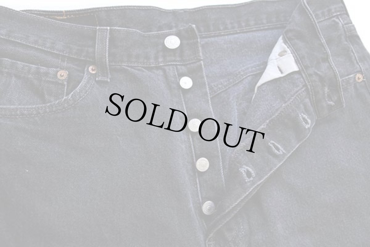 画像3: 90s USA製 Levi'sリーバイス 501 ペンキ飛び カットオフ ブラックデニム ショートパンツ W34★ショーツ (3)