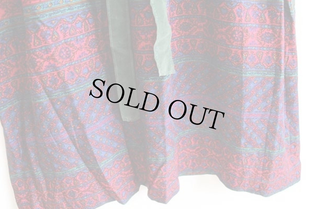 画像7: 70s USA製 Umba FOR Parues Feinstein エスニック柄 スタンドカラー ドルマンスリーブ 七分袖 ワンピース (7)