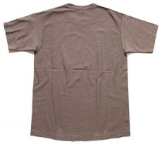 画像3: 90s USA製 ウルフ 発泡プリント アート 織り柄 Tシャツ グレーブラウン L (3)