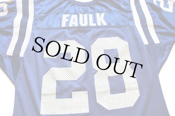 90s USA製 Wilson NFL COLTS FAULK 28 ナンバリング ナイロン メッシュ