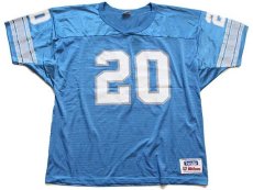 画像1: 90s USA製 Wilson NFL LIONS SANDERS 20 ナンバリング ナイロン メッシュ フットボール ゲームシャツ 水色 XXL (1)