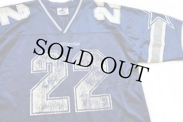 90s USA製 NFL COWBOYS E.SMITH 22 ナンバリング ナイロン メッシュ