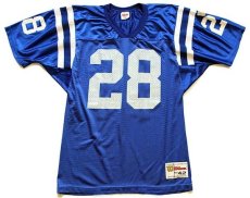 画像1: 90s USA製 Wilson NFL COLTS FAULK 28 ナンバリング ナイロン メッシュ フットボール ゲームシャツ 青 M (1)