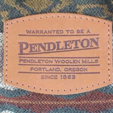 画像7: USA製 PENDLETONペンドルトン フォークロア柄 ボトムレザー ウール ブランケット ワンショルダーバッグ (7)