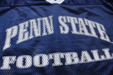 画像3: 90s USA製 Majestic PENN STATE FOOTBALL ショート丈 ナイロン メッシュTシャツ 紺 L★ゲームシャツ (3)