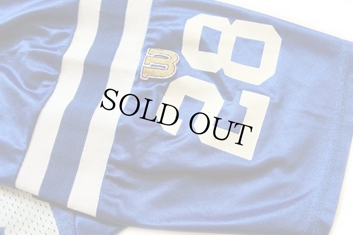 画像4: 90s USA製 Wilson NFL COLTS FAULK 28 ナンバリング ナイロン メッシュ フットボール ゲームシャツ 青 M (4)