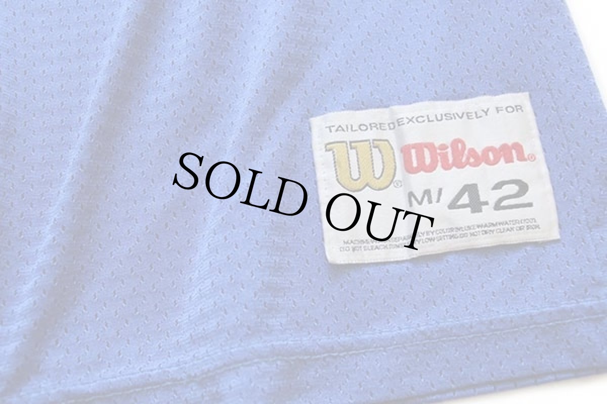 画像6: 90s USA製 Wilson NFL COLTS FAULK 28 ナンバリング ナイロン メッシュ フットボール ゲームシャツ 青 M (6)