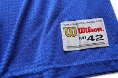 画像6: 90s USA製 Wilson NFL COLTS FAULK 28 ナンバリング ナイロン メッシュ フットボール ゲームシャツ 青 M (6)