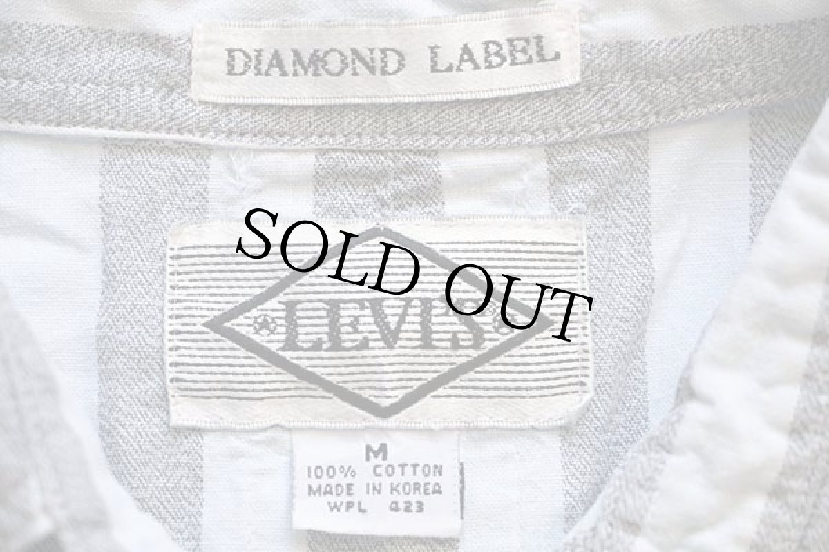 画像4: 80s LEVI'Sリーバイス DIAMOND LABEL ストライプ コットンシャツ M (4)