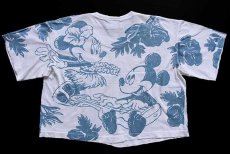 画像2: 90s Mickey by Jerry Leigh ミッキー&ミニー マウス 染み込み オールオーバープリント ショート丈 コットンTシャツ 白 (2)