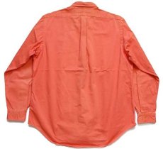 画像2: 90s ポロ ラルフローレン ワンポイント ボタンダウン コットンツイルシャツ オレンジ XL (2)