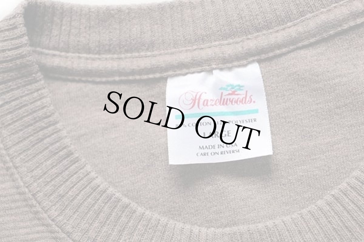 画像5: 90s USA製 ウルフ 発泡プリント アート 織り柄 Tシャツ グレーブラウン L (5)