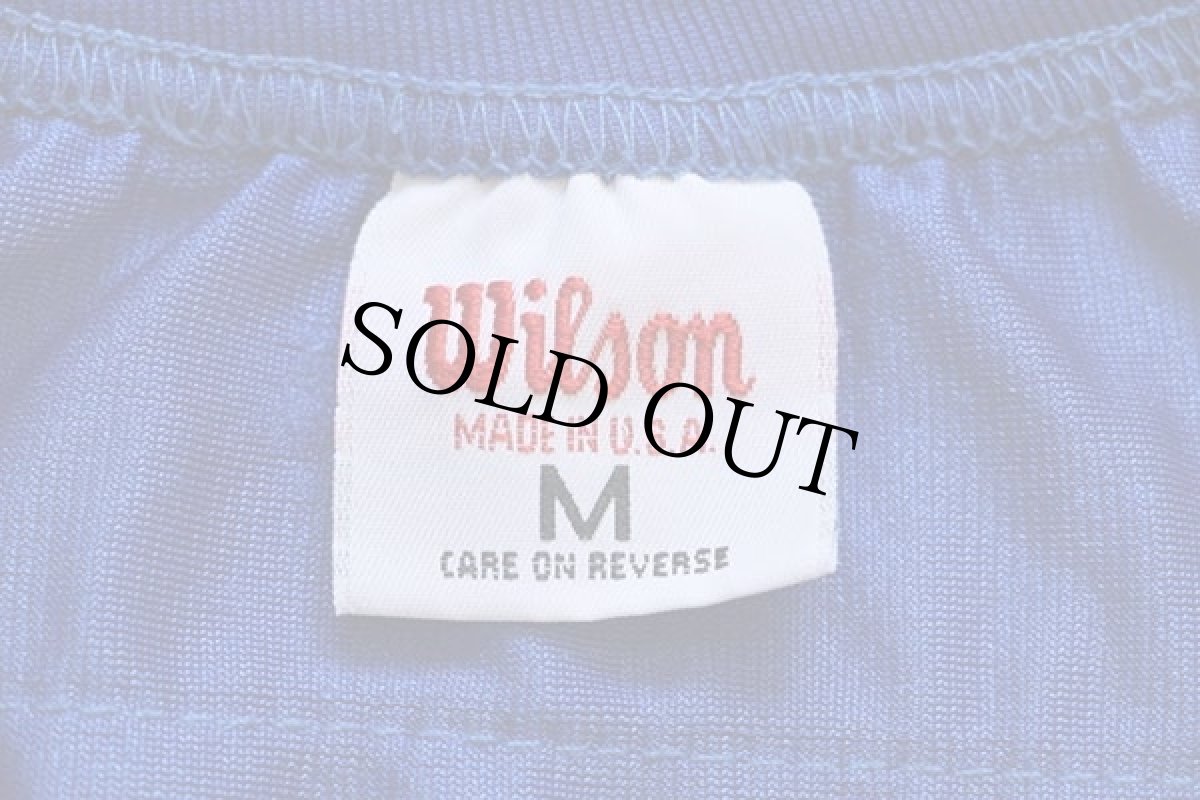 画像5: 90s USA製 Wilson NFL COLTS FAULK 28 ナンバリング ナイロン メッシュ フットボール ゲームシャツ 青 M (5)