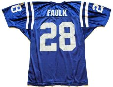 画像2: 90s USA製 Wilson NFL COLTS FAULK 28 ナンバリング ナイロン メッシュ フットボール ゲームシャツ 青 M (2)