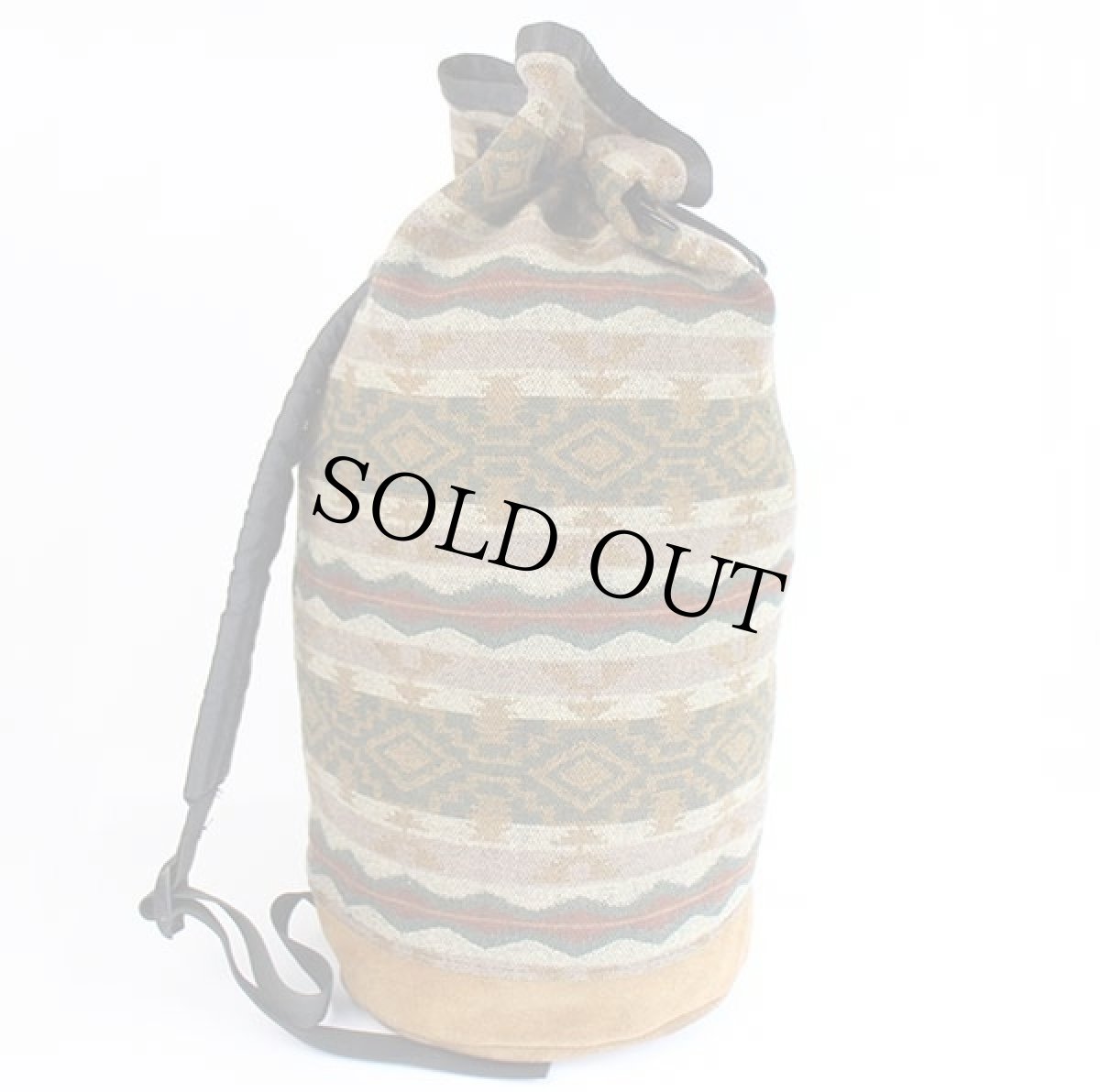 画像2: USA製 PENDLETONペンドルトン フォークロア柄 ボトムレザー ウール ブランケット ワンショルダーバッグ (2)