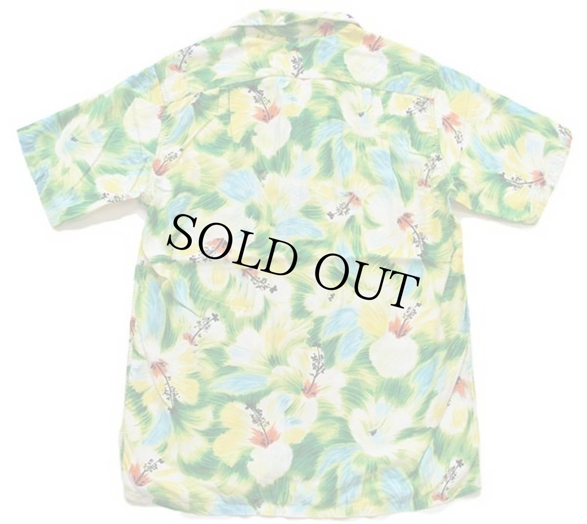 画像2: 50s ハワイ製 Kamehameha ハイビスカス柄 レーヨン混 アロハシャツ M (2)