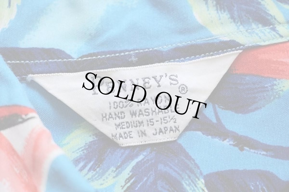 画像4: 60s 日本製 PENNEY'S アサガオ柄 レーヨン アロハシャツ M (4)