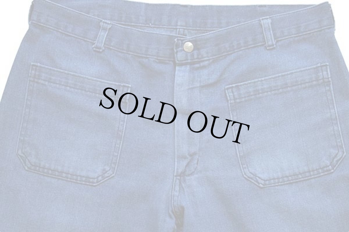 画像4: 90s seafarer ネームパッチ付き フレア デニム セーラーパンツ w36 (4)