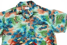 画像3: 60s 日本製 ALOHA SHIRTS ハワイ柄 ハンドスクリーン レーヨン アロハシャツ M (3)