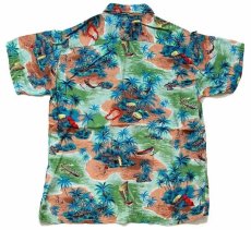 画像2: 60s 日本製 ALOHA SHIRTS ハワイ柄 ハンドスクリーン レーヨン アロハシャツ M (2)