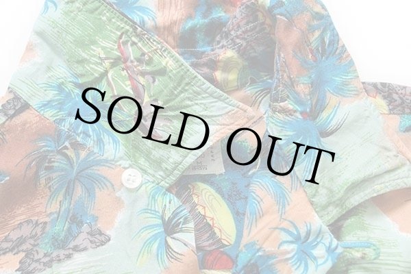 60s 日本製 ALOHA SHIRTS ハワイ柄 ハンドスクリーン レーヨン アロハ