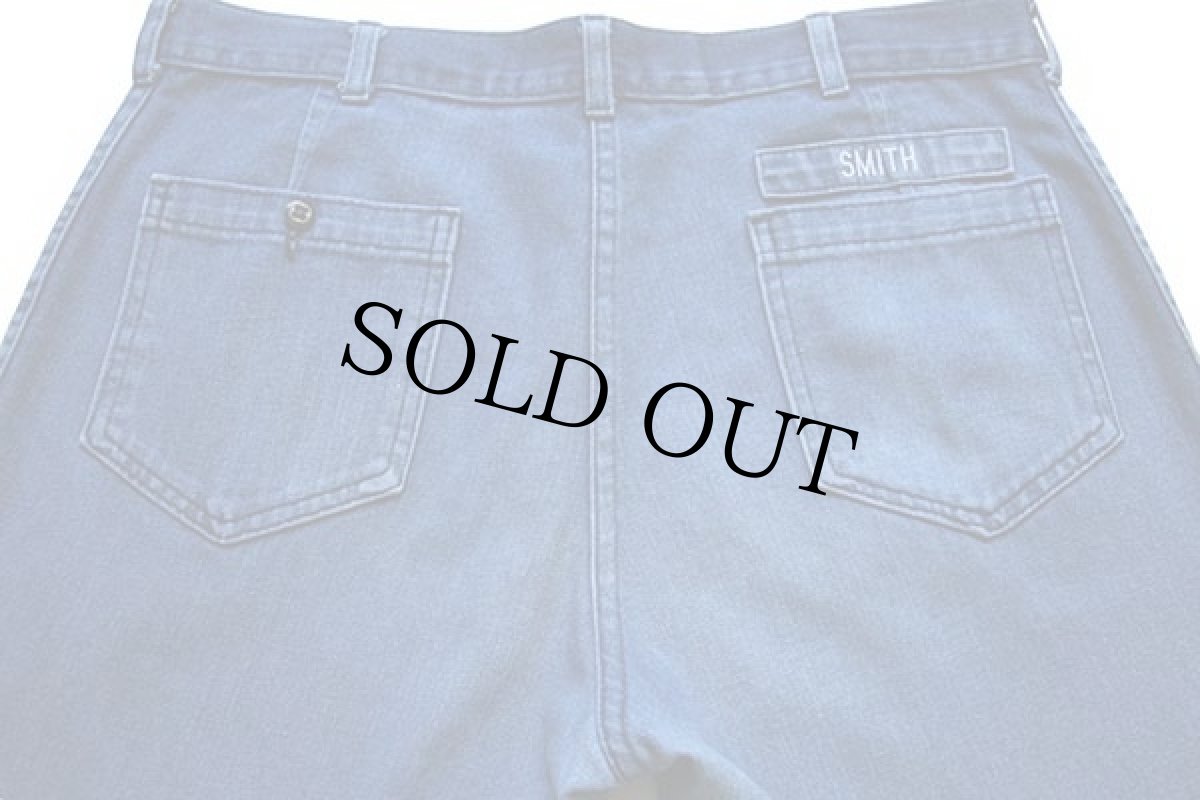 画像5: 90s seafarer ネームパッチ付き フレア デニム セーラーパンツ w36 (5)