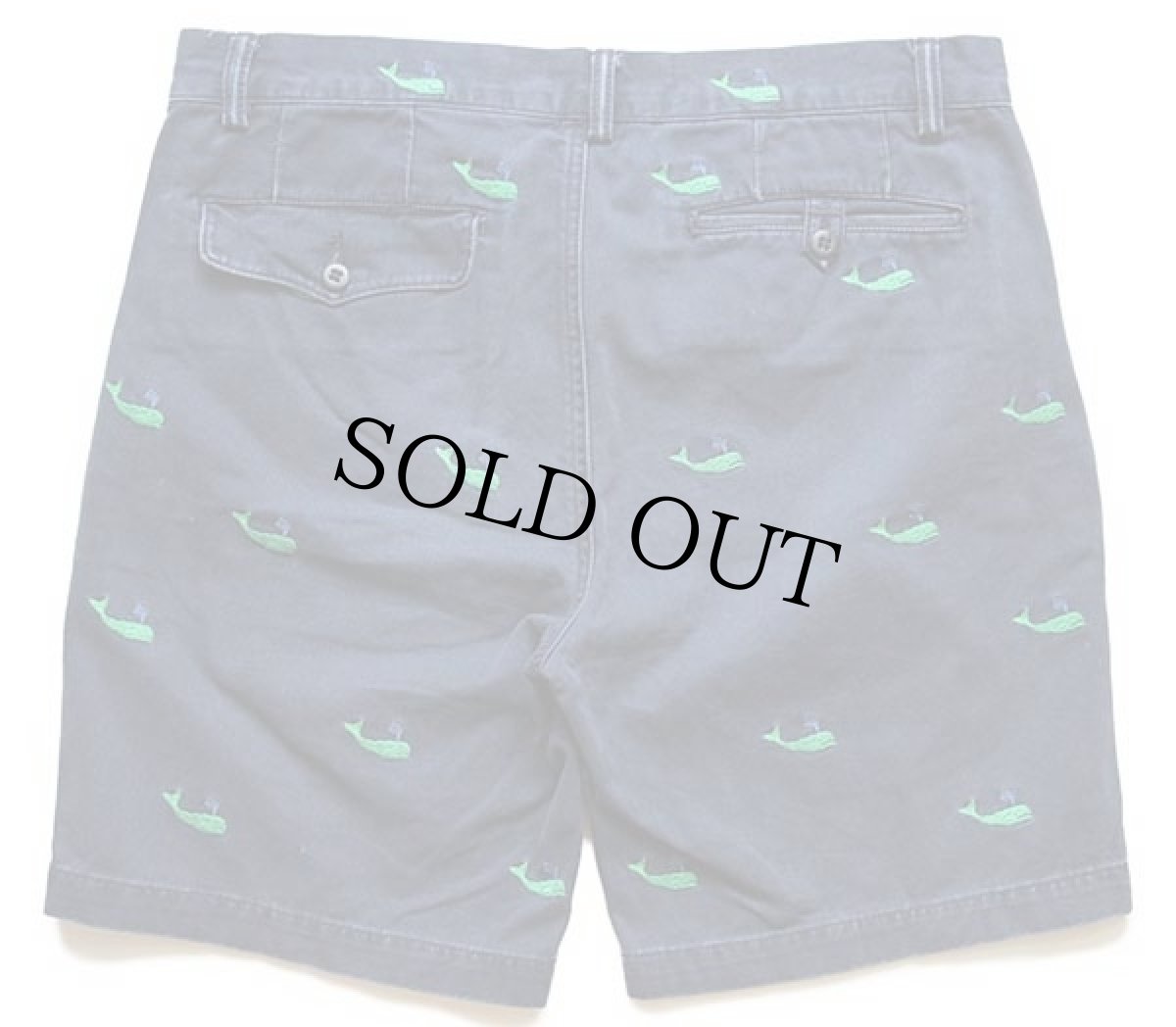 画像2: ポロ ラルフローレン クジラ刺繍 総柄 コットン チノ ショートパンツ 紺 33 (2)