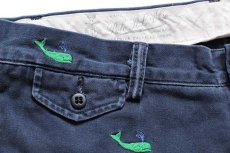 画像4: ポロ ラルフローレン クジラ刺繍 総柄 コットン チノ ショートパンツ 紺 33 (4)