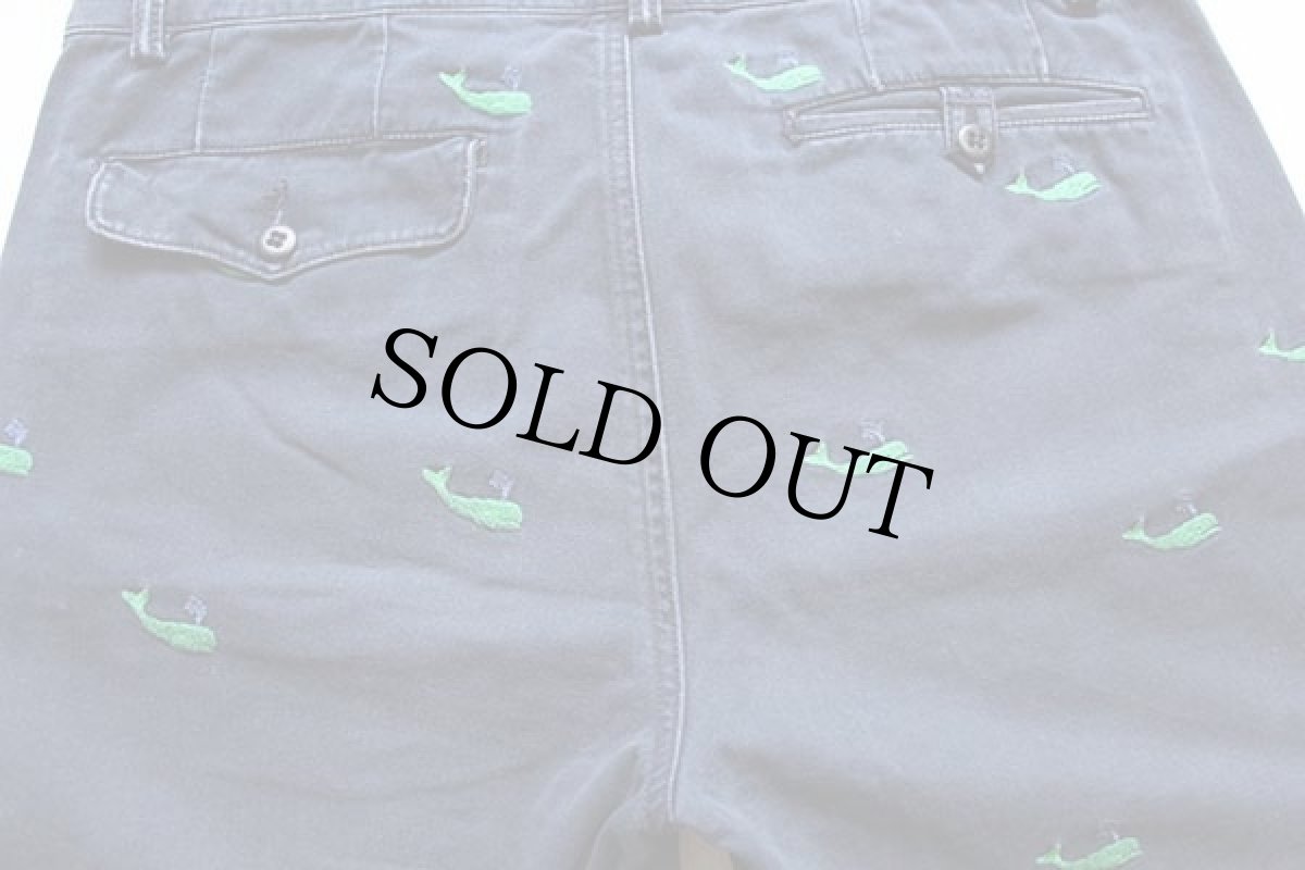 画像5: ポロ ラルフローレン クジラ刺繍 総柄 コットン チノ ショートパンツ 紺 33 (5)