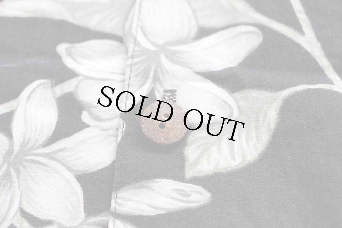 画像4: ハワイ製 KAHALA プルメリア柄 コットン アロハシャツ 黒 L (4)