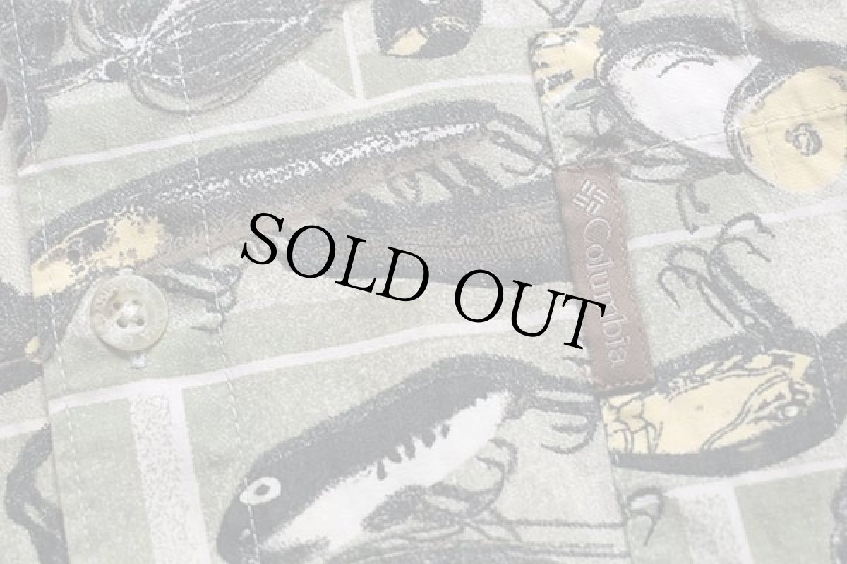 画像4: 90s Columbiaコロンビア ルアー 総柄 ボタンダウン 半袖 コットンシャツ XXL (4)