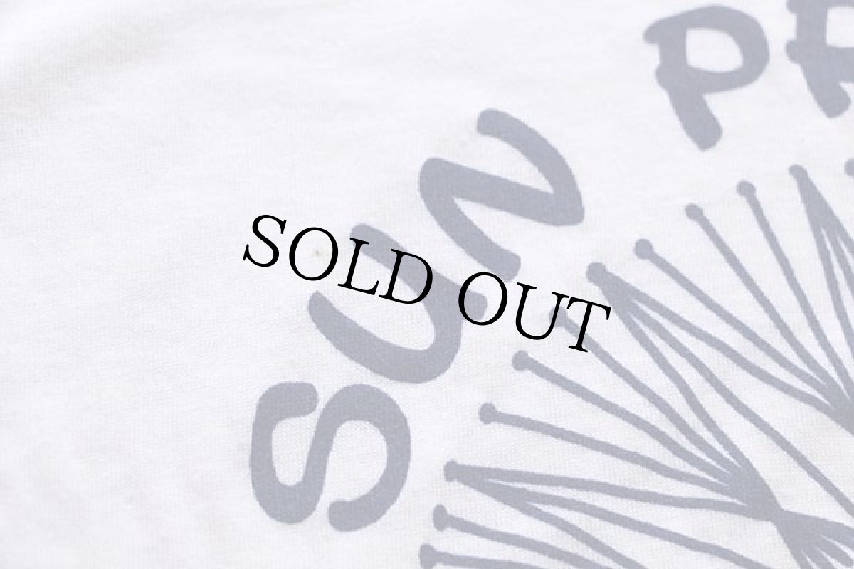 画像4: 80s USA製 SUN PRAIRIE CIVIC THEATRE 染み込みプリント アート リンガーTシャツ 白×紺 M (4)