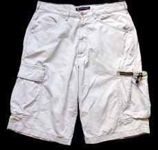 画像1: 00s POLO JEANSポロ ジーンズ ラルフローレン BUNGEE CARGO SHORT コットン カーゴ ショートパンツ 薄ベージュ 32★ショーツ (1)