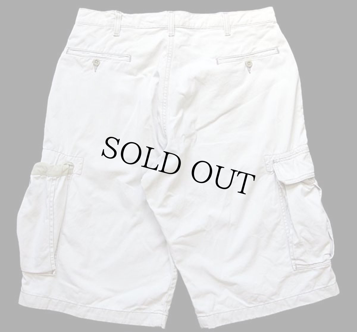 画像2: 00s POLO JEANSポロ ジーンズ ラルフローレン BUNGEE CARGO SHORT コットン カーゴ ショートパンツ 薄ベージュ 32★ショーツ (2)