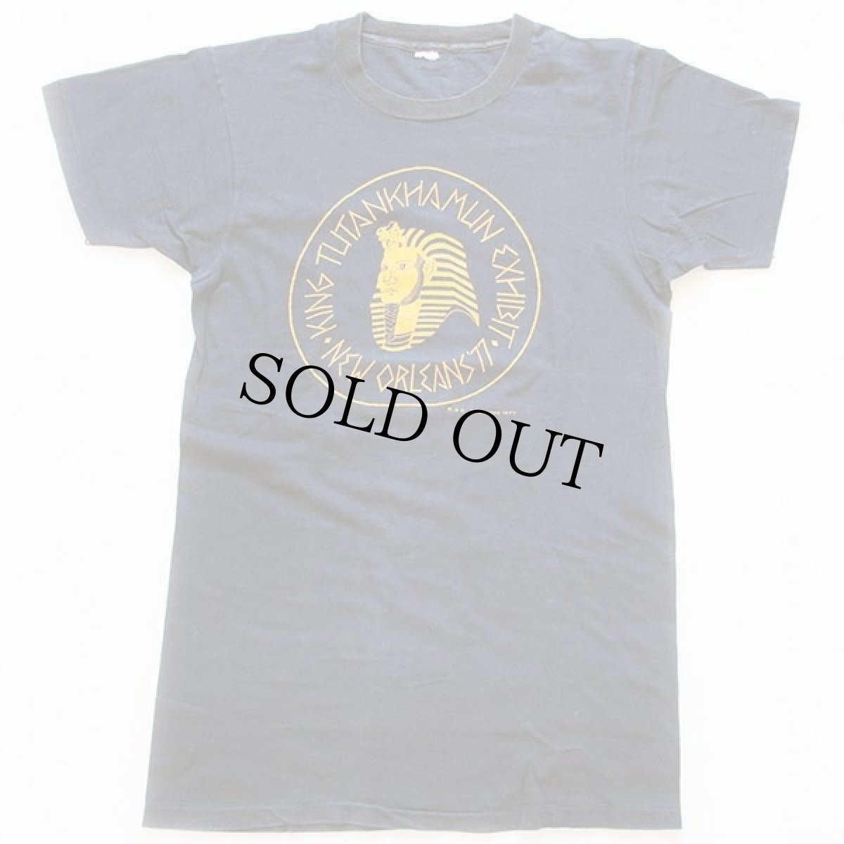 画像2: 70s KING TUTANKHAMUN EXHIBIT ツタンカーメン アート コットンTシャツ 黒 (2)