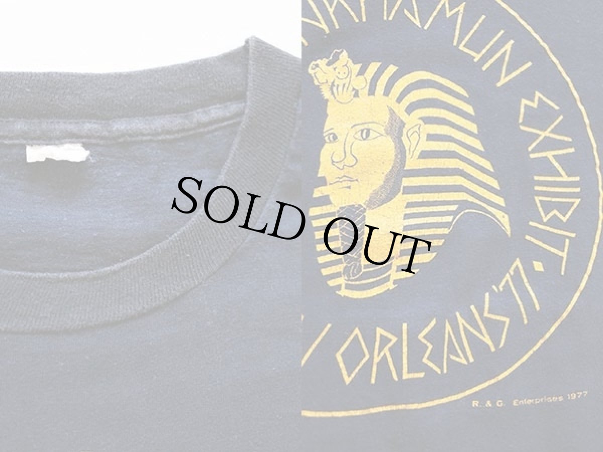 画像3: 70s KING TUTANKHAMUN EXHIBIT ツタンカーメン アート コットンTシャツ 黒 (3)