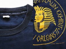 画像3: 70s KING TUTANKHAMUN EXHIBIT ツタンカーメン アート コットンTシャツ 黒 (3)