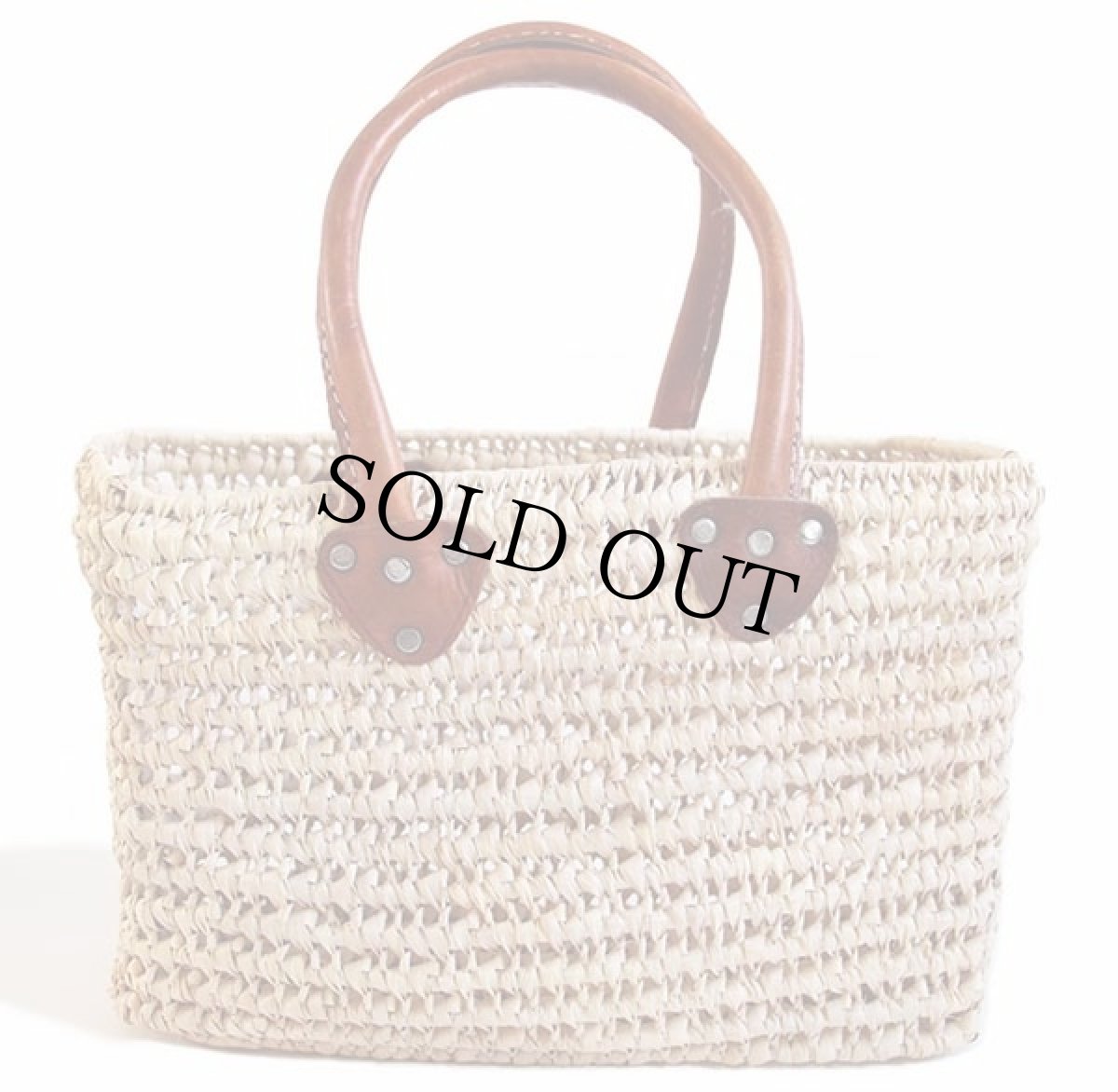 画像2: ハンドメイド レザーハンドル 編み込み かごバッグ ナチュラル★バスケット (2)