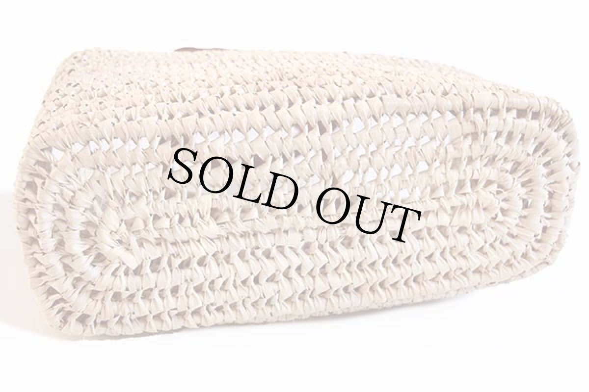 画像5: ハンドメイド レザーハンドル 編み込み かごバッグ ナチュラル★バスケット (5)