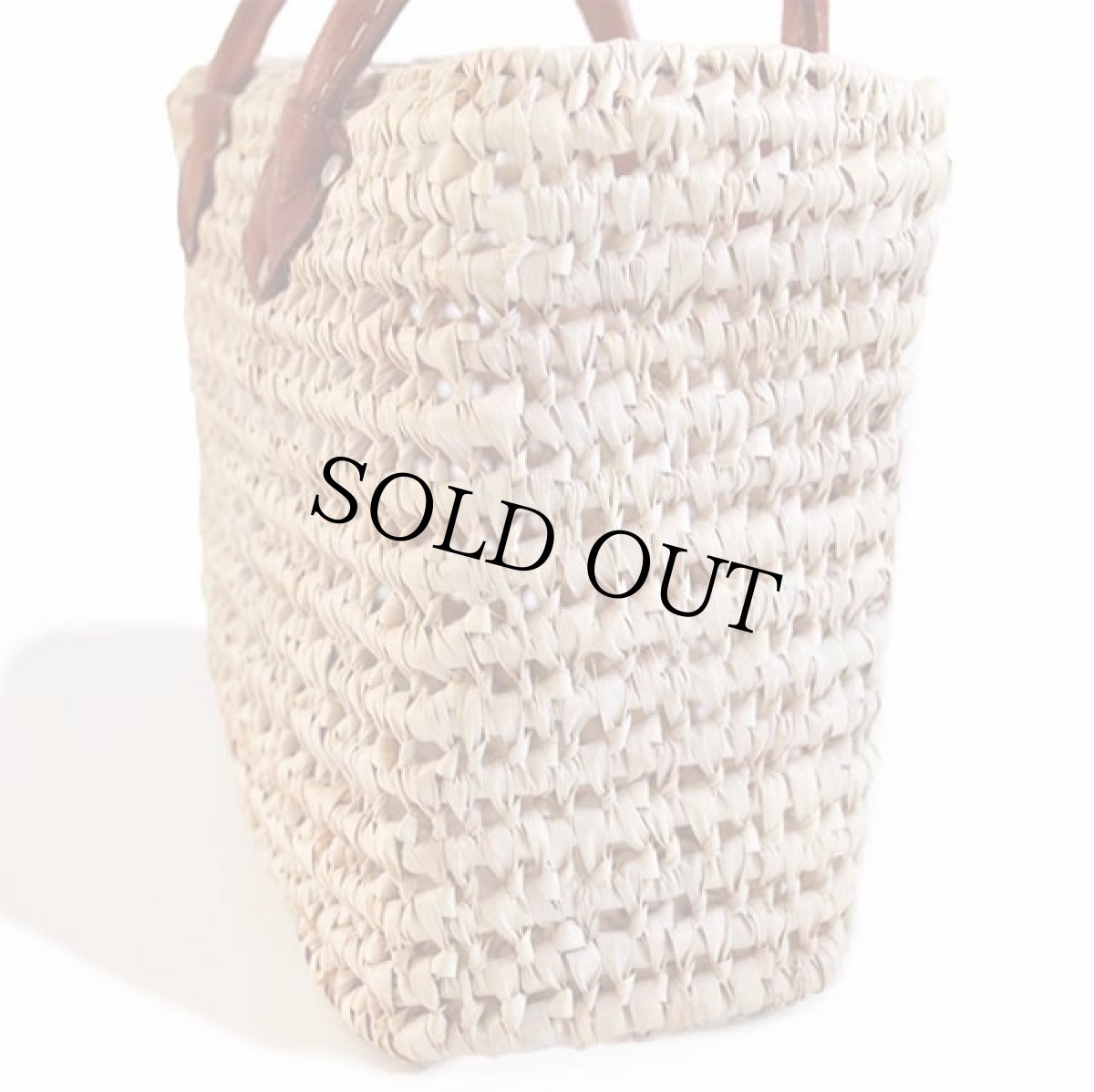 画像4: ハンドメイド レザーハンドル 編み込み かごバッグ ナチュラル★バスケット (4)