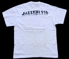 画像2: 90s USA製 ROAD TRIP JAZZ 1996 両面プリント アート コットンTシャツ ボロ 白 L (2)