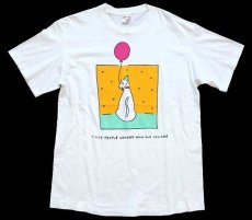 画像2: 90s USA製 All I Need to Know I Learned from My Cat アート コットンTシャツ 白 XL (2)