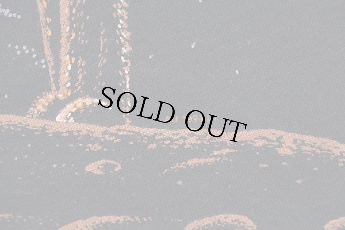 画像4: 90s USA製 ウルフ オールオーバープリント アート コットンTシャツ 黒 L (4)