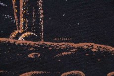 画像4: 90s USA製 ウルフ オールオーバープリント アート コットンTシャツ 黒 L (4)