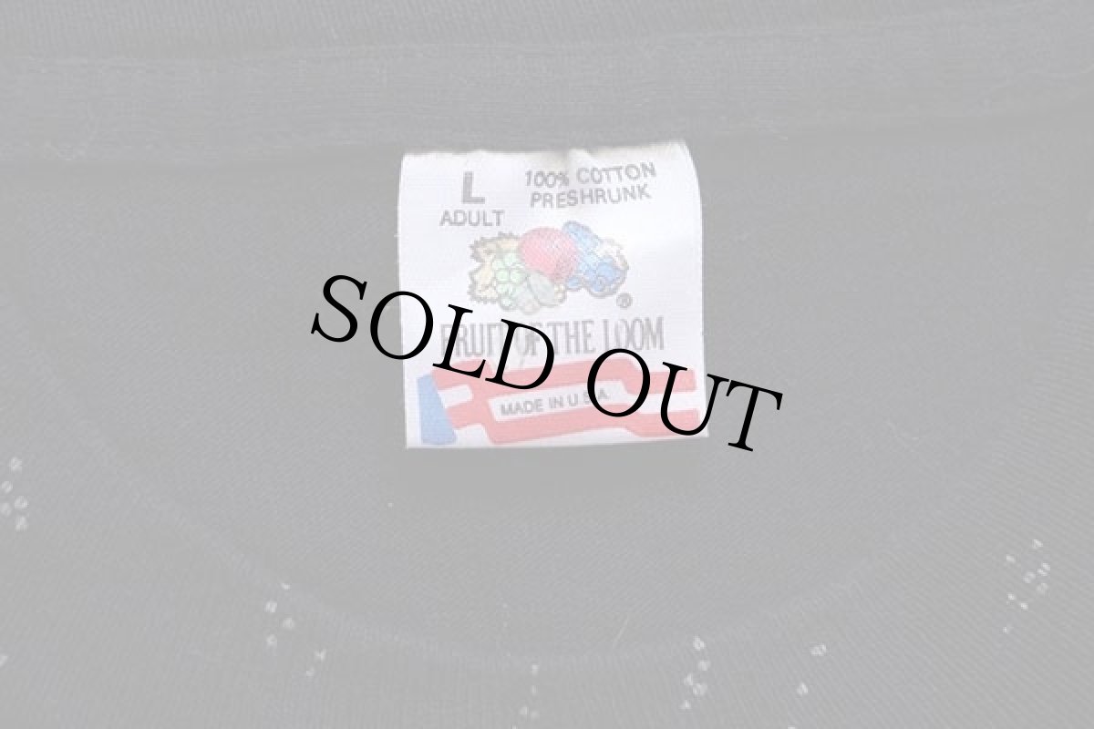 画像5: 90s USA製 ウルフ オールオーバープリント アート コットンTシャツ 黒 L (5)