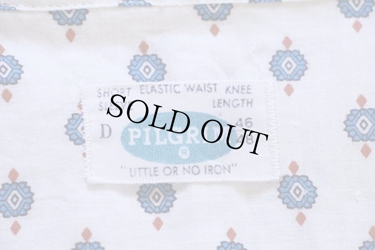 画像4: 60s PILGRIMピルグリム 小紋柄 総柄 半袖 コットン パジャマシャツ D (4)