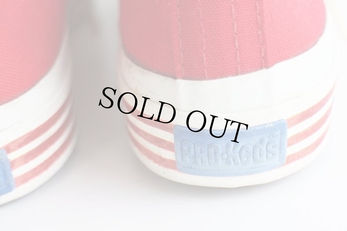 画像6: 70s USA製 PRO-Kedsプロケッズ キャンバス スニーカー Low 当て布 赤×白 6.5 (6)