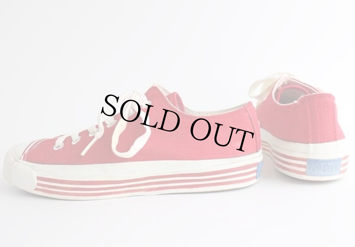 画像2: 70s USA製 PRO-Kedsプロケッズ キャンバス スニーカー Low 当て布 赤×白 6.5 (2)