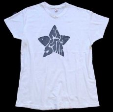 画像2: 70s USA製 Hanes DARKSTAR PRIMO HAWAII 両面 染み込みプリント アート コットンTシャツ 白 XL (2)